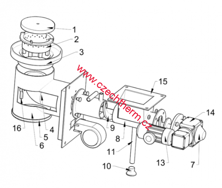 pouzdro pohonu retorty 50kW 16a
