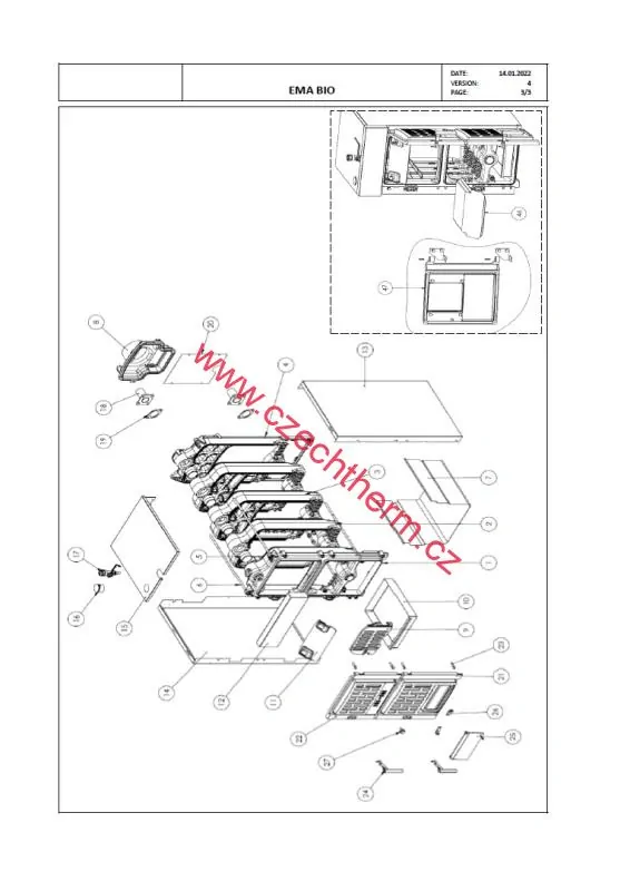prostřední  litinový článek EMA s průduhy