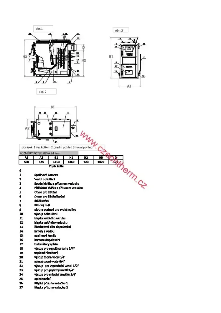 Czechtherm SILVA 24- dřevo/uhlí SI11424